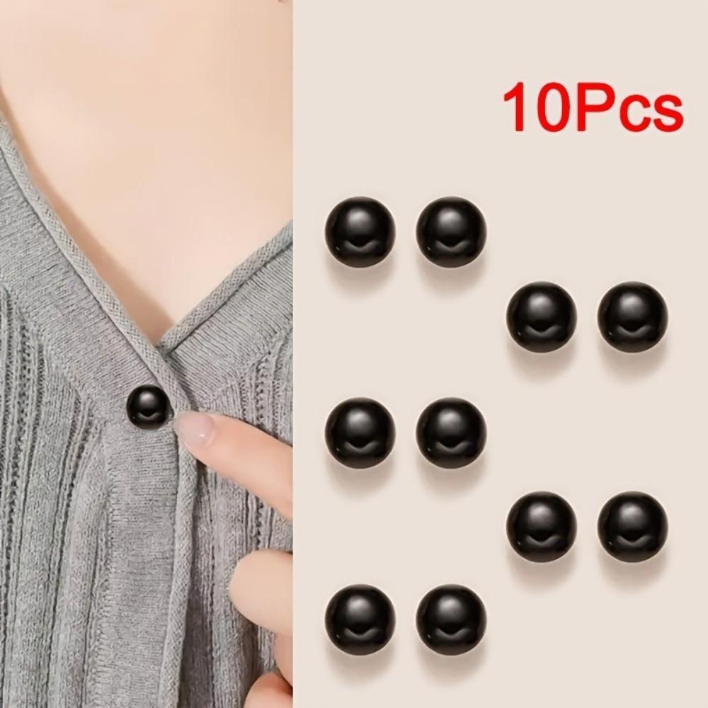 10pcs Needle Buckle DIY Decorative Safety Button Covers Imitation Pearl Button Brooch Pins For Hats