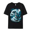 Skeleton Surfboard Halloween Synthesizer Controllers Modular Analog Synth High Quality Printing T-Shirt Combed Cotton