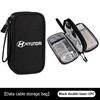 For Hyundai Portable Cable Organizer Case Multifunctional Double Layers Storage Tucson NX4 IX35 H7 2022 2021 2020 2019 2018 2009 Y4