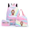 3Pcs/set  Printed Backpack with Lunch Bag Pencil Case Boy Girl Knapsack Teenage Student Large Capacity Colorful Bookbag