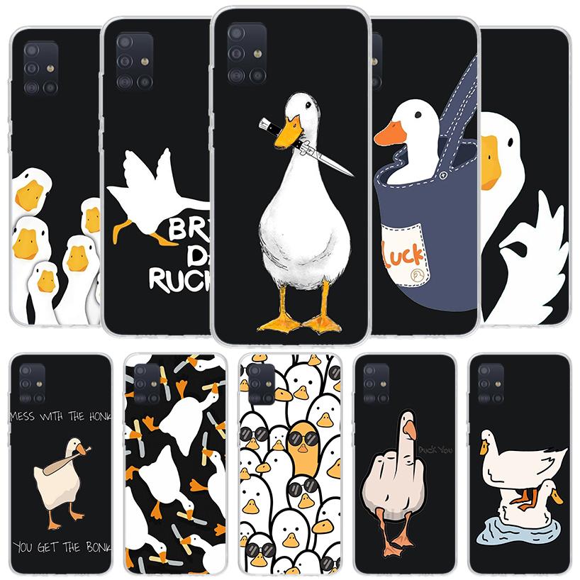 Cartoon Duck Goose Game Cover Phone Case For Samsung Galaxy A12 A22 A32 A52 A72 A02S Phone Case Note 20 Ultra 10 S10 Plus A51 A7