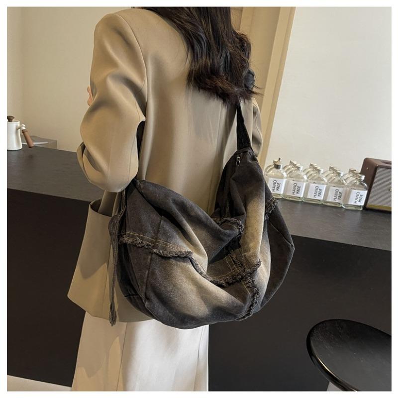 Большая джинсовая сумка-подушка Женская 2025 Новая Ретро Повседневная Сумка-тоут