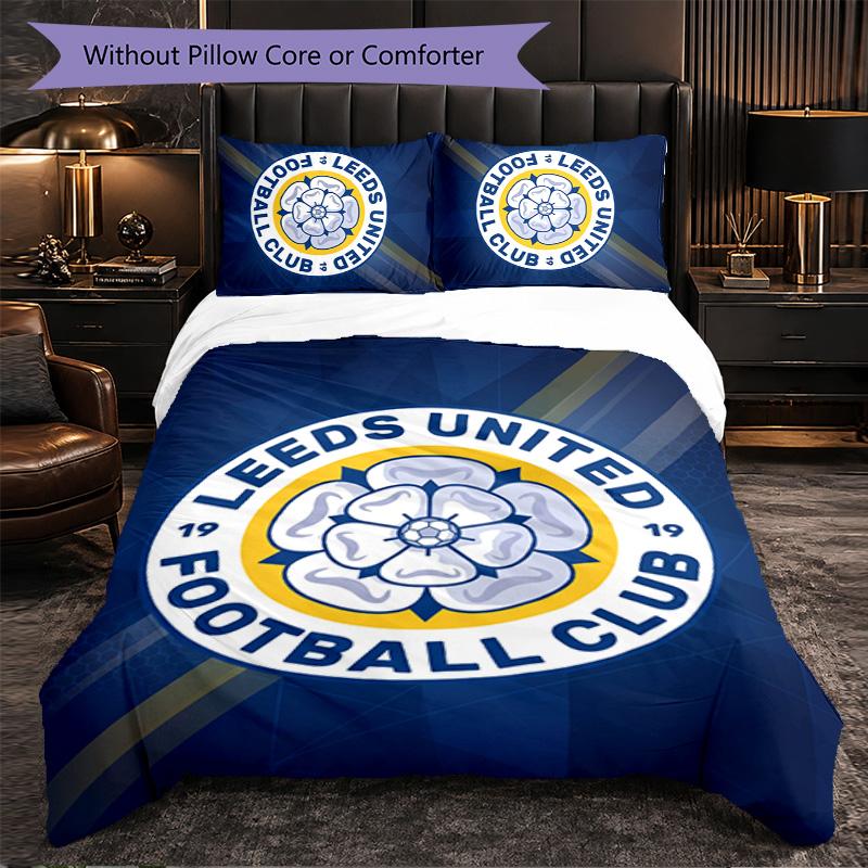 Leeds United Themed Bedding 3Pcs Duvet Cover Set Decorative Bed Linen For Teen Room Home Decoration