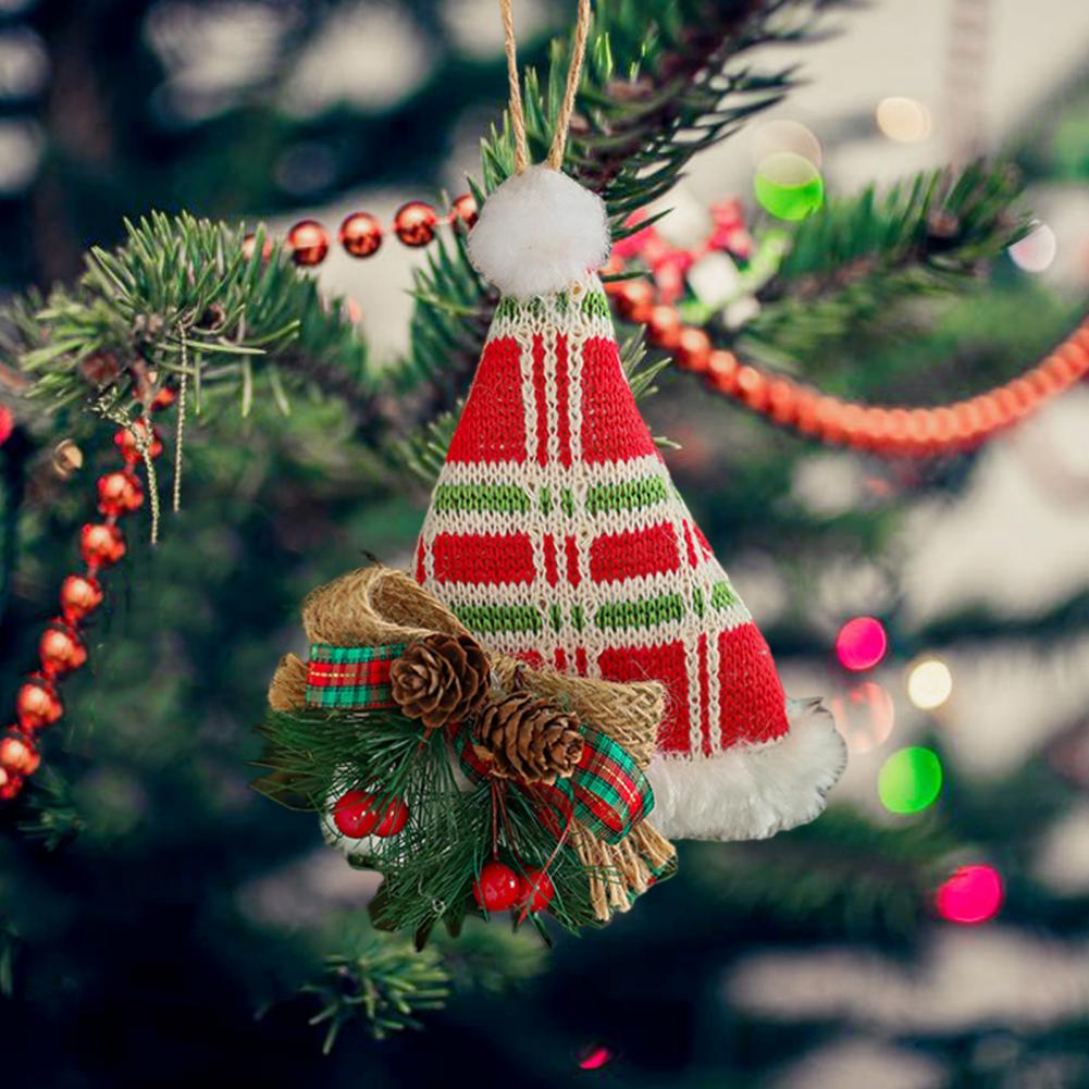 Holiday Party Decorations Christmas Ornament Set Buffalo Plaid Christmas Tree Ornaments Stocking Sweater Hat