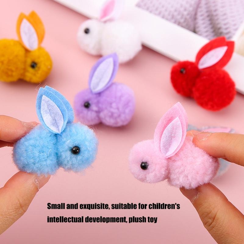 Assorted Bright Crafting Supplies - 35Pcs of Colorful Bunnies Ideal for Spring Celebration Basket Stuffers and Party Fav