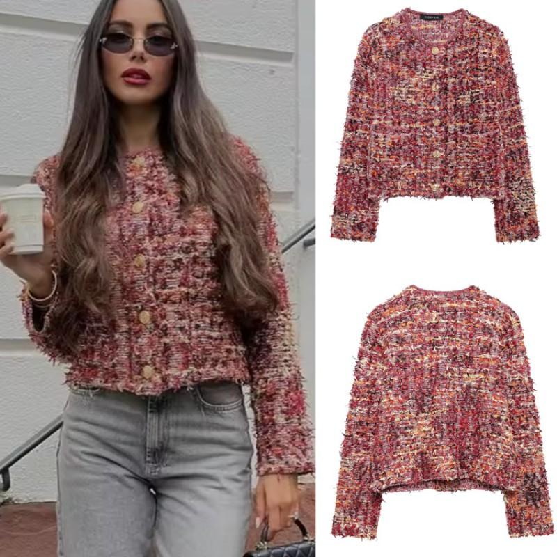 Womens Knit Cardigan Loose Fit Round Neck Single Breasted Button Front Sweater Casual Streetwear