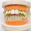 2Pcs/Set Double Glossy Hip-Hop Tooth Grills Gold Silver Color Mouth Teeth Grillz Party Cosplay