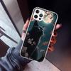 Мультяшный Милый Черный Кот Чехол Для Телефона Для iPhone 17 Air 16 15 Pro Max 14 Plus 13 Mini 12 11 Чехол 7 8 SE Силиконовый Чехол Принт Fundas