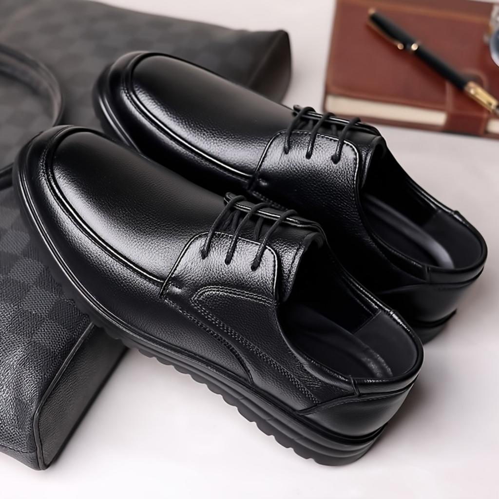Мужские однотонные туфли в стиле business casual, удобные, нескользящие, прочные повседневные туфли для ходьбы