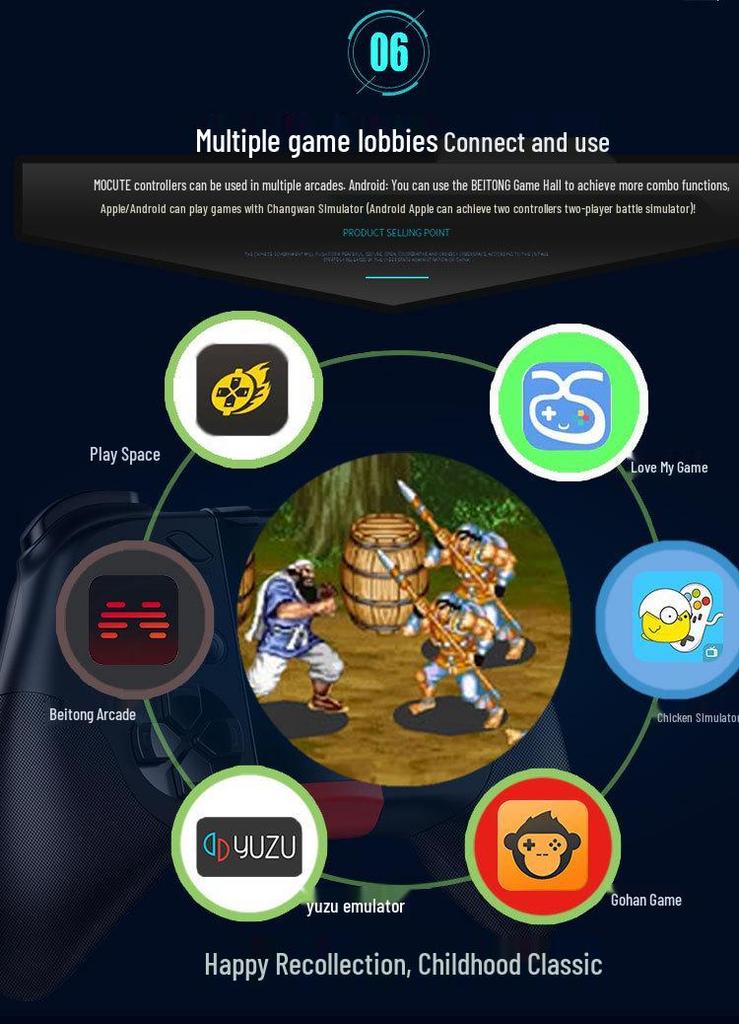 Беспроводной Bluetooth игровой контроллер MOCUTE-054M для iOS и Android