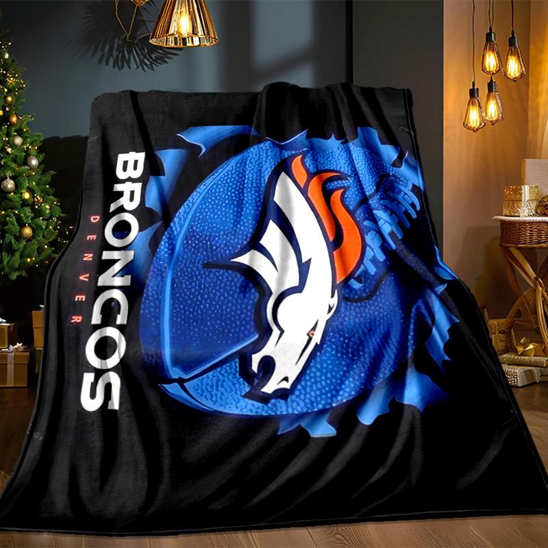 Denver Broncos Logo Blanket Outdoor Flannel Blanket for Camping, Hiking, Garden Parties, Picnic Essentials,gift for family and friends