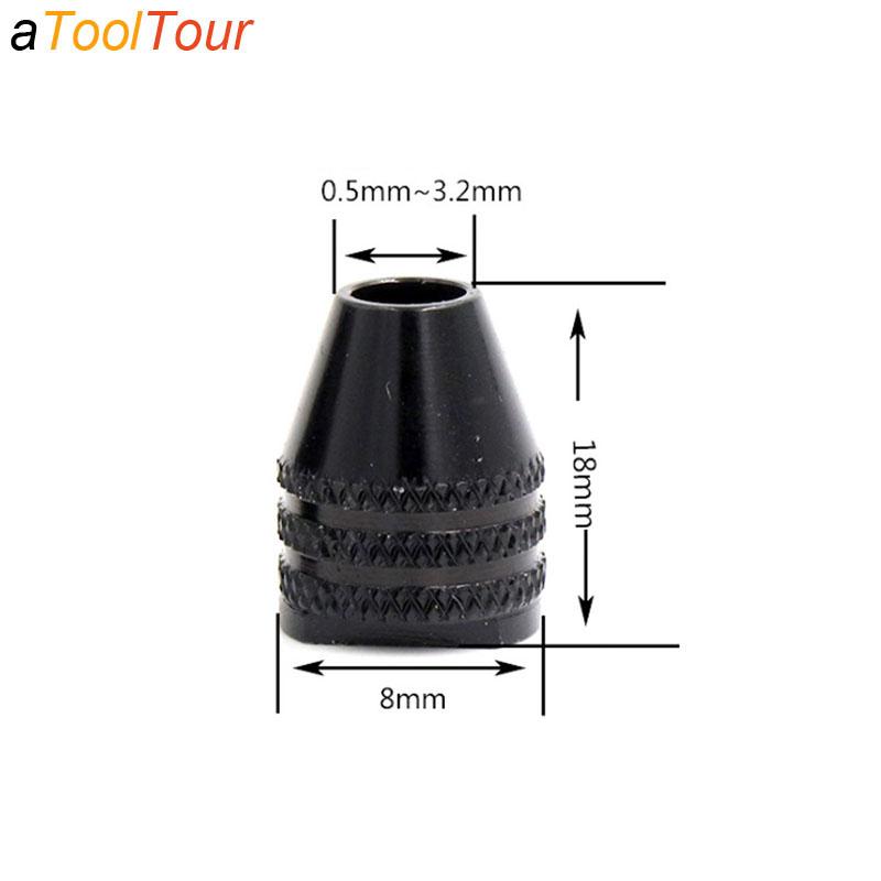 Mini Multi Keyless Drill Chuck Adapter Collet ScrewDriver 0.5-3.2mm Quick Change Cartridge on Screw DriverThree-Jaw for Dremel