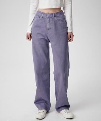 MUSINSA STANDARD WOMAN Женские джинсовые брюки regular fit, окрашенные в готовом виде [Фиолетовый]