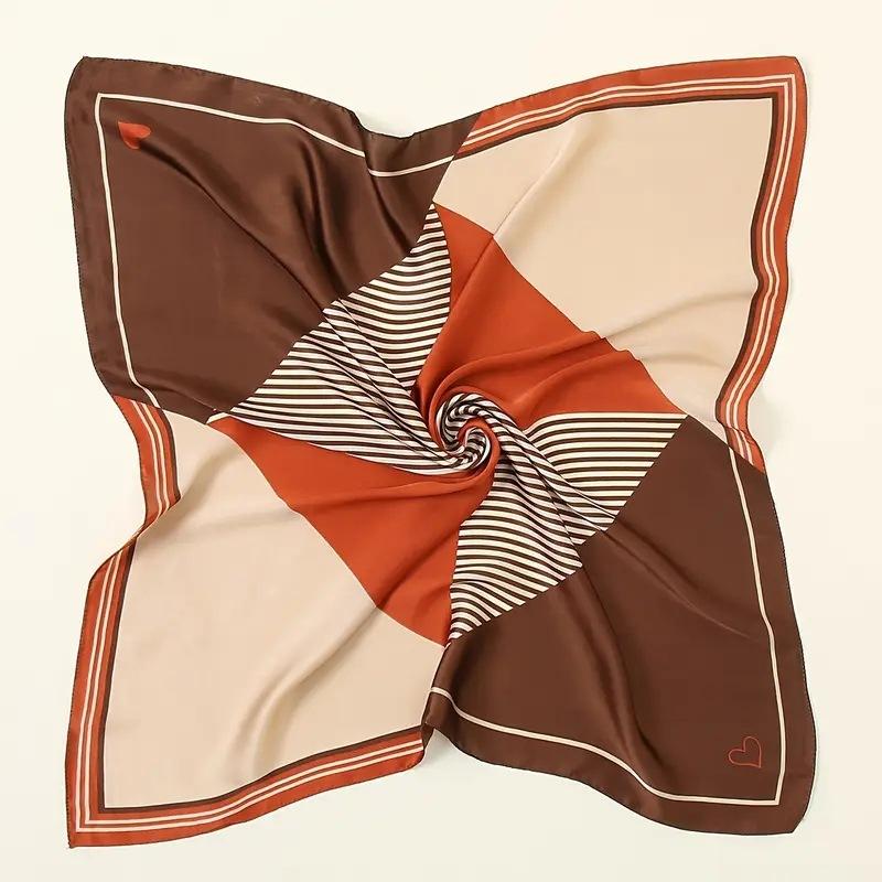Luxury Print Satin Silk Square Scarf for Women Shawl Hijab Neckerchief Female Hair Ribbon Headband Fashion Wrap Bandana