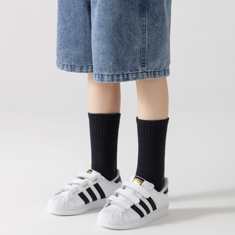 5 пар детских носков-гольф из 100% хлопка для девочек и мальчиков, теплые, белые, черные, спортивные носки для студентов на осень и зиму, для 1-12 лет