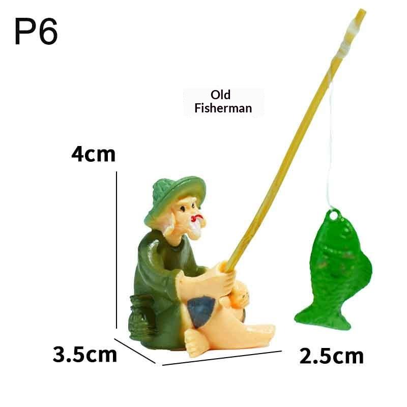 Mini Simulation Small Boat Fishing Boat Model Fish Tank Decor Diy Fishing Boat Miniature Landscape Simulation Toys For Children