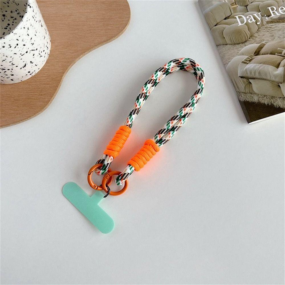 with Patch Mobile Phone Lanyard Braided Phone Hanging Chain Phone Wrist Strap Mobile Case