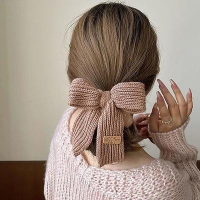 Милая резинка-бант из овечьей шерсти, резинки для волос из кишок, вязаные шерстяные плюшевые резинки для волос в виде хвостика, головные уборы, резинки для волос для девочек, аксессуары для волос