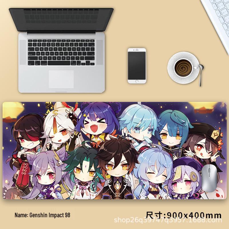 Очень большой коврик для мыши Genshin Impact Венти - Утолщенный аниме коврик для клавиатуры