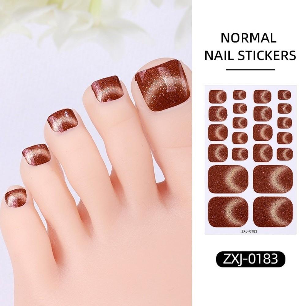 6Sheets Shimmering Glitter Toenail Stickers Colorful Toe Nail Sticker  Summer Use