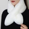 1PC Fashion Cross Solid Color Female Scarf Warm Thickening Peach Heart Collar Scarf Fake Rabbit Fur
