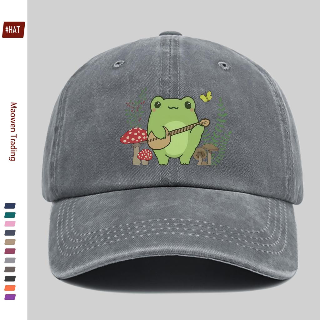 pc Cute Frog Print Baseball Cap Easy Decor Hat for Home Leisure MultiColor Optional Comfortable And Lightweight Adjustable