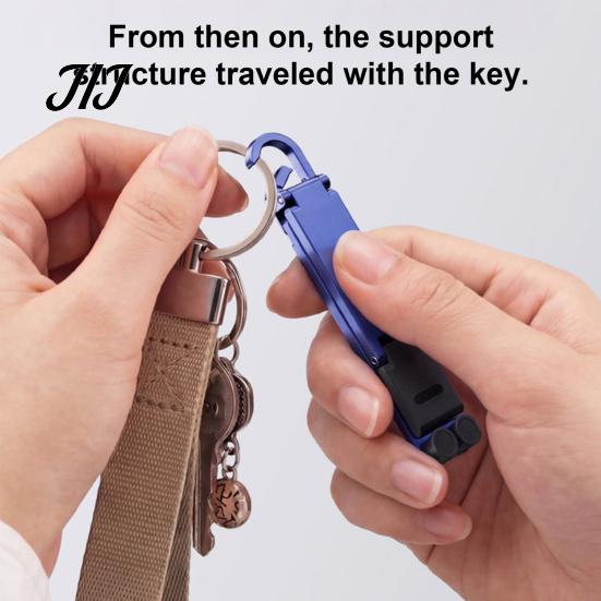 Mobile Phone Stand Mini Foldable Keychain, Portable Cell Holder for Travel Desk, Pocket Home Office