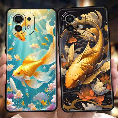 Мультяшный Чехол для Телефона с Рыбками для Xiaomi Mi 14 13 12 11 Ultra 13T 12T Poco C51 F3 F4 F5 X3 X4 NFC M3 Pro Lite 5G Силиконовый Чехол Capas
