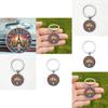 Paris Sunset Keychain With Glass Alloy Pendant For Gift And Accessories