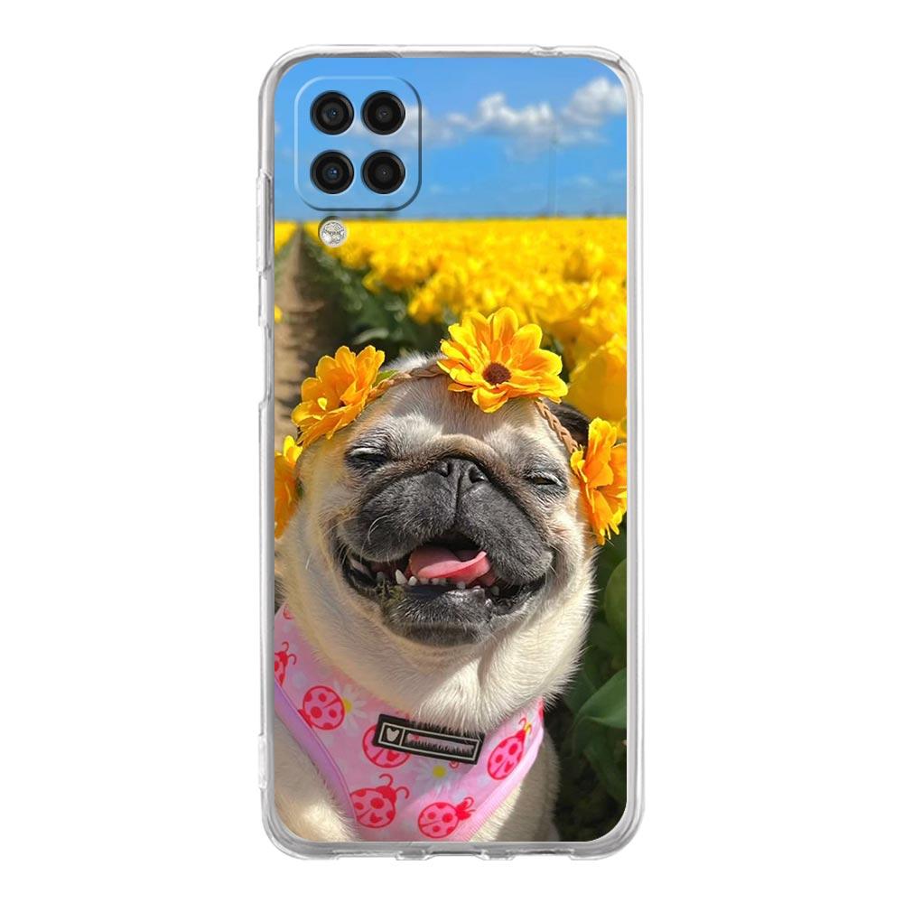 Милый мопс чехол для телефона Samsung Galaxy A13 A33 A35 A55 A73 A53 A23 A51 A71 A21S A12 A31 A41 A05s A03S A15 A25 A32 5G