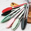 Silicone Food Tong Stainless Steel Kitchen Tongs Silicone Non-slip Cooking Clip Clamp BBQ Salad Tools Grill Kitchen Accessories