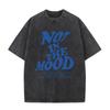 Не в настроении Графическая мужская футболка Мода Футболка с круглым вырезом Винтажный выстиранный хлопок Летняя футболка Роскошная одежда