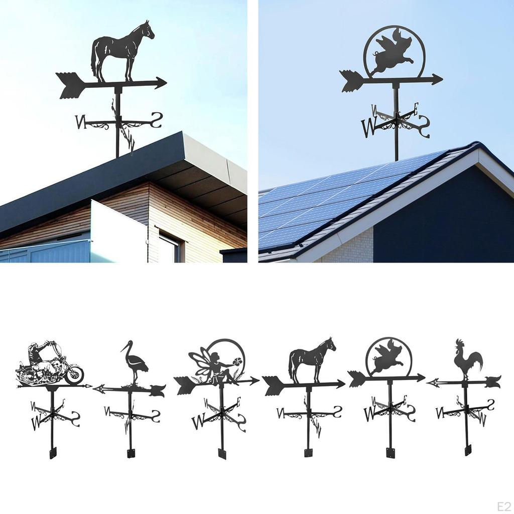 Черный флюгер, фигурка животного, практичный индикатор направления ветра, фермерская сцена для дома и сада