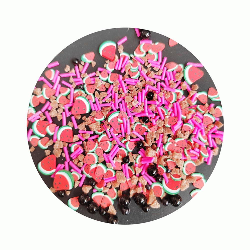 High Quality 500g 3D Watermelon Fruit Polymer Clay Slices Sprinkles for Nail Art DIY Crafts Artificial Cake Dessert Decoration