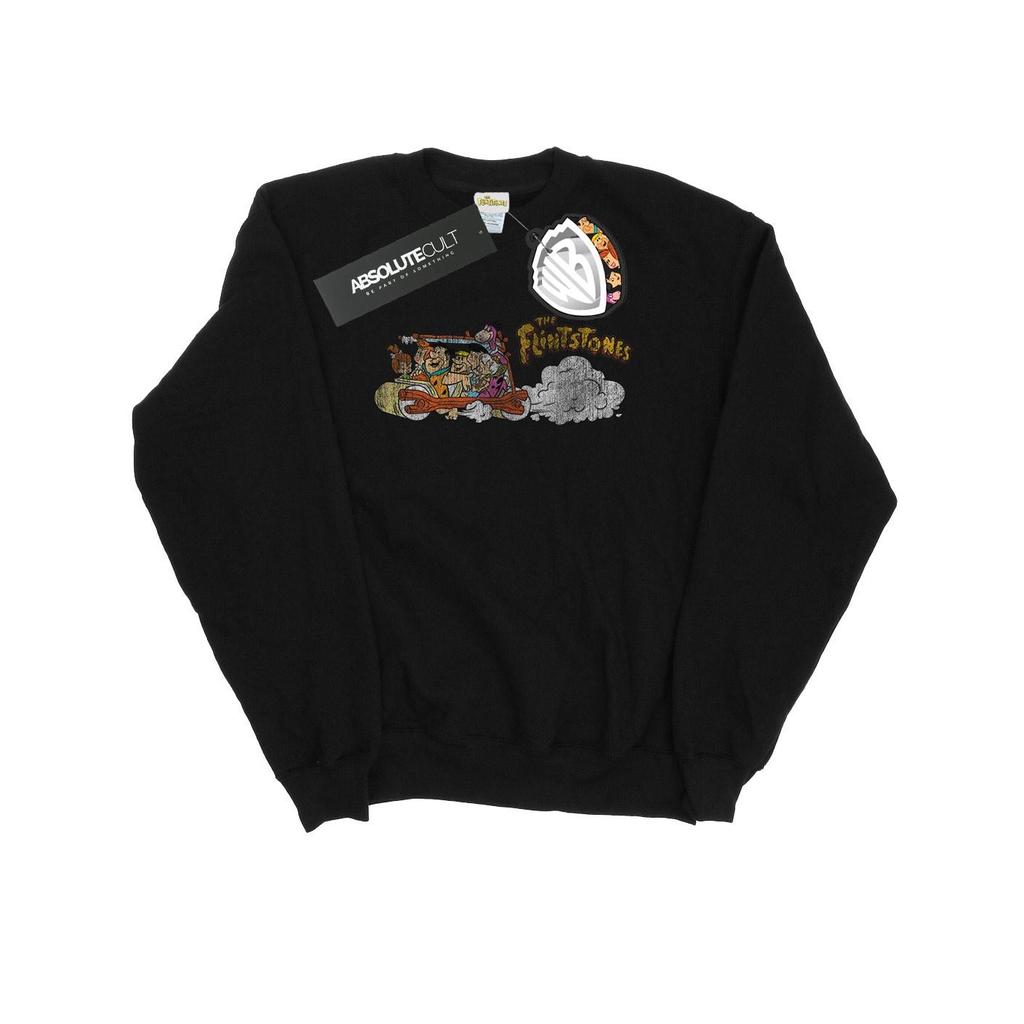 The Flintstones Mens Family Car Distressed Sweatshirt