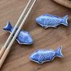 2 шт. Керамические подставки для палочек в виде рыбок, Декор для кухонной посуды в японском стиле, Дизайн из синего/белого фарфора в виде рыбок