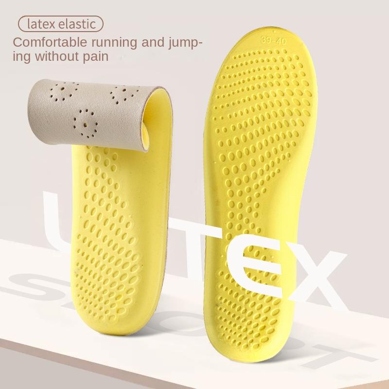 Стелька из натуральной кожи LaTeX с мягкой подошвой, удобная дышащая, поглощающая пот дезодорант, толстая спортивная амортизирующая мужская стелька из воловьей кожи