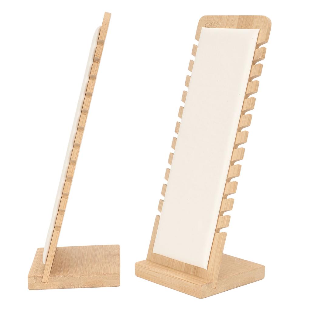 Bamboo Necklace Display Stand Professional White Necklace Bracelet Holder Organizer for Jewelry