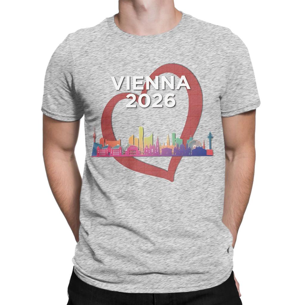 Unisex Eurovision Song Contest 2026 Printed Tee Vienna Austria Host City Music Fan Casual Streetwear Top