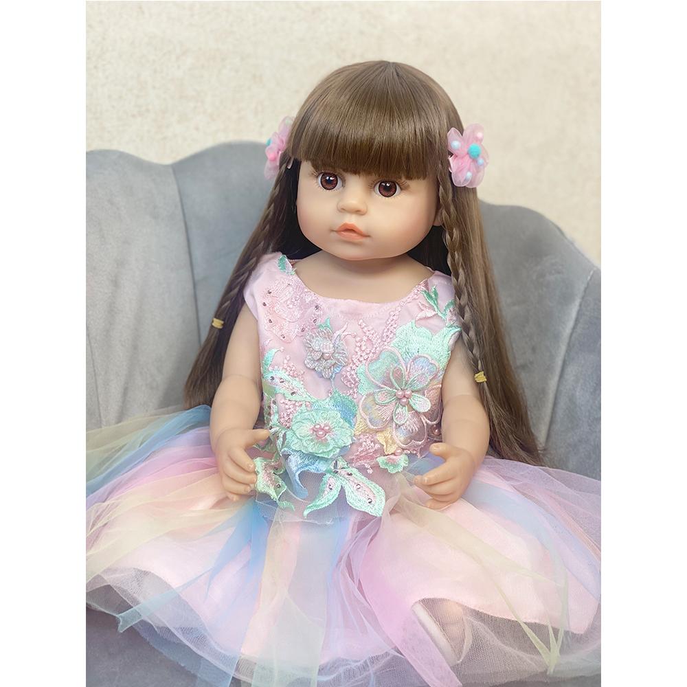 Разноцветная красивая мягкая реалистичная мини-кукла Reborn Baby с волосами для девочек, подарок на день рождения для малышей