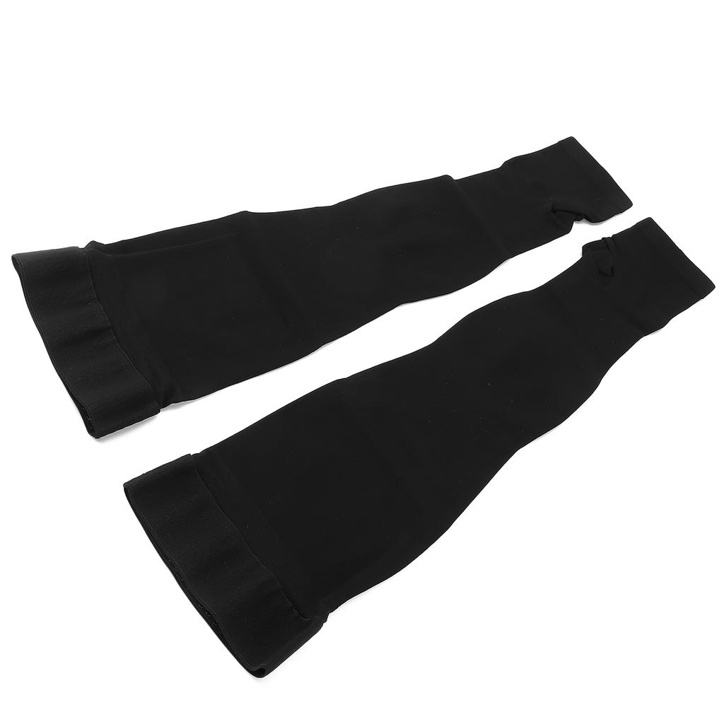 Open Toe Compression Thin Stockings Versatile Thigh High Mercerization Socks Black