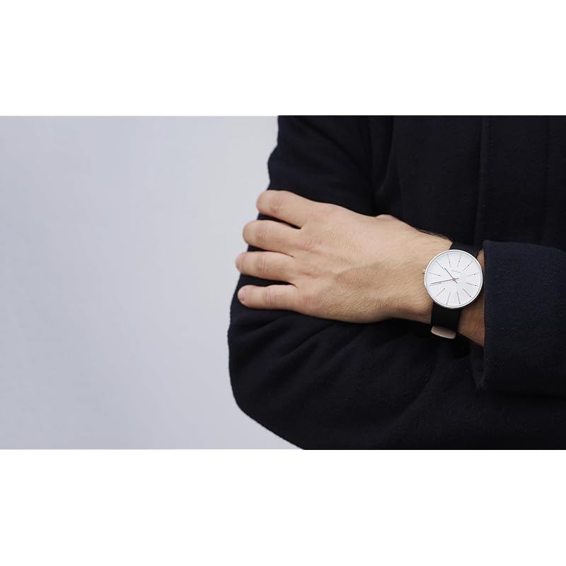 ARNE JACOBSEN watch 40mm nordic design Daily life waterproof (Quiet design without second hand) BANKERS 53102-2001 white black leather