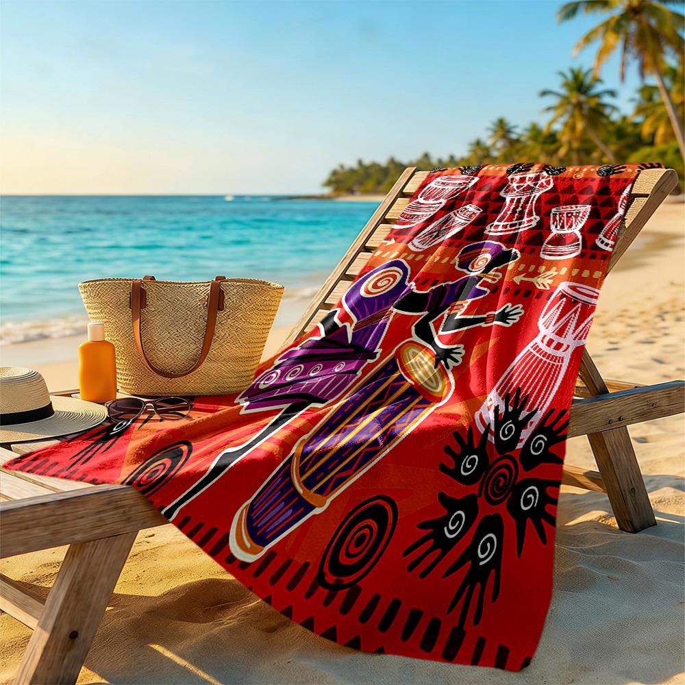 African Style Beach Towel Super Soft & Absorbent Comfortable Lightweight Suitable for Sports, Travel, Swimming, Yoga, Bathroom, Beach, And Pool