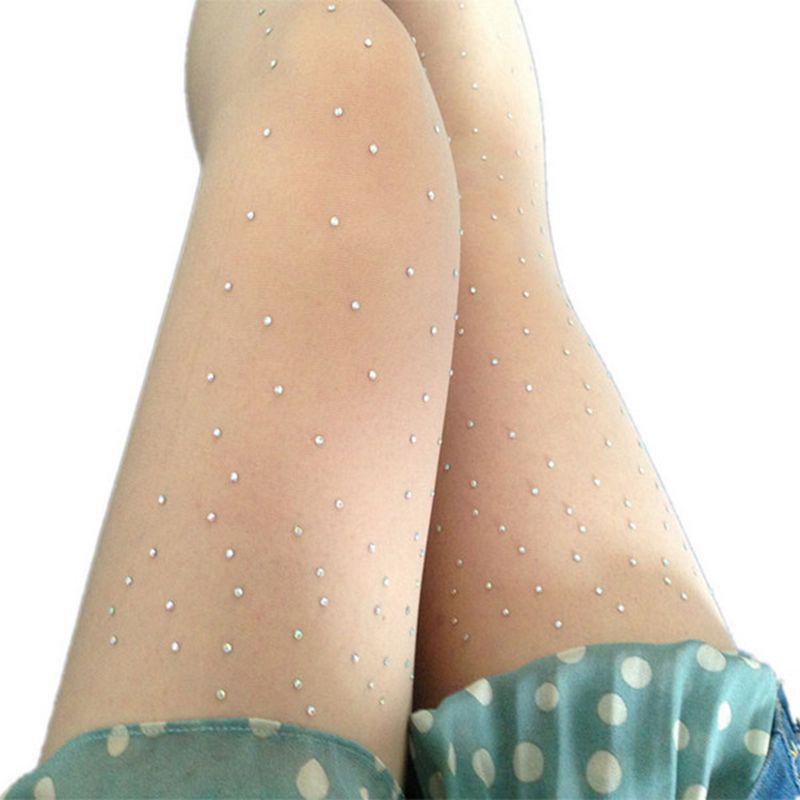 Ультратонкие шелковые колготки со звездами для женщин - Летний стиль с защитой от зацепок и акцентами из горячих бриллиантов