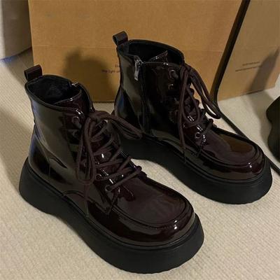 Ретро милые и крутые ботинки Мартина для женской коллекции весна-осень 2025, одинарные новые, в британском стиле, на толстой подошве, увеличивающие рост, взрывные короткие ботинки