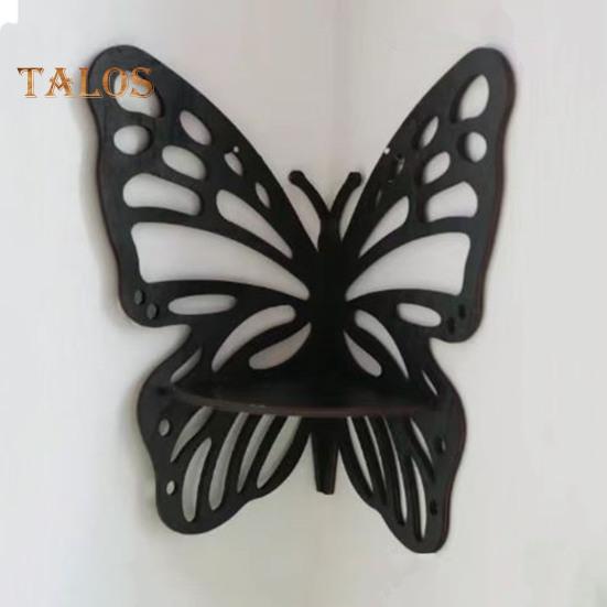 Wooden Wall Corner Shelf Easy Assembly Scented Candles Display Organizer Shelf Boho Aesthetic Wall Mount Floating Corner Shelf for Bedrooms Living