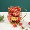 Fruit Basket Hollow-Carved Design Large Capacity Wrought Iron Thick Vegetable Storage Holder for Home