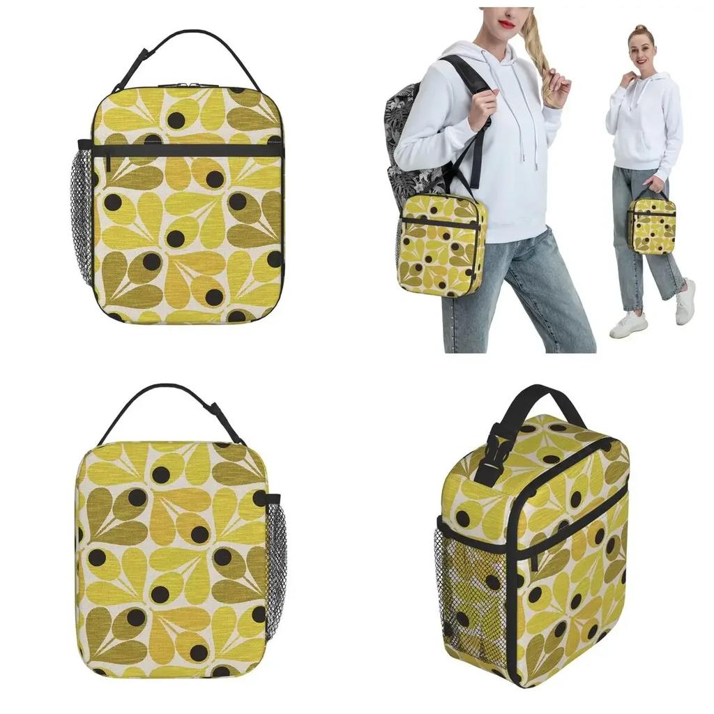 Изолированная сумка-тоут для ланча Orla Kiely, портативная, с красочным принтом листьев, многоразовая термосумка-холодильник, ланч-бокс бенто для школы