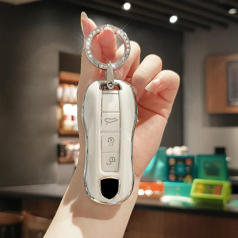 TPU Car Key Case Cover Protector Shell Fob For Porsche Macan Cayenne Boxster 958 911 Lepin 996 Panamera 997 944 924 718 971 9YA
