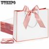 8pcs Elegant Gift Bag with Ribbon Bow and Handles Paper Thank You Gift Bags Gift Wrap Bags Wedding Bridesmaid Party Anniversary Birthday Housewarming